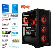 Računalnik MEGA TWR S10 i7-14700K/RTX5080/64GB-DDR5/2TB-4.0/1050W/Brez OS/črna zelena/črna RGB + Estetski napajalni kabli [Rdeča/Črna]