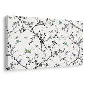 Slika ptice in metulji na vejah - 120x80