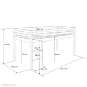 Homestyle4U Pograd, 207,5x161,5x96,5 cm, siva, shranjevanje