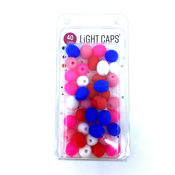LIGHT CAPS LIGHT CAPS mešanica bela+modra+rdeča+2 odtenka roza, 40 kom v pakiranju