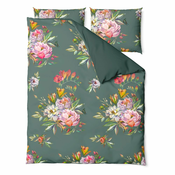 Black Friday sale Temno zelena bombažna posteljnina Bonami Selection Floret, 200x220 cm