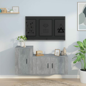 2-dijelni set TV ormarica siva betona konstruirano drvo