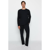 Trendyol Black Regular Fit Knitted Pajama Set