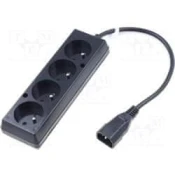 OEM Napajalna redukcija 230V za UPS - 1x IEC C14 za 4x CEE 7/5 (FR/CZ), max.10A, dolžina 30 cm