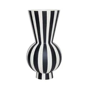 Bela/črna ročno izdelana vaza iz kamenine (višina 28 cm) Toppu – OYOY Living Design