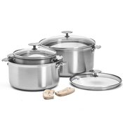 Set od 3 posude ALCHIMY LOQY srebro, nehrđajući čelik, de Buyer