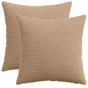 vidaXL Prevleka za blazino 2 pcs HEERLEN Rjava 45 x 45 cm korduroy