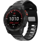GS Silikonski pašček QuickFit za Garmin Fenix 26 mm, črne barve