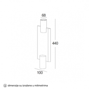 TALIA 89 SPOT LAMPA 2*GU10 CRNA/ZLATO
