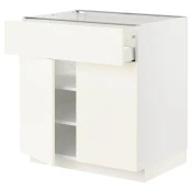 METOD / MAXIMERA Podni element s fiokom/2 vrata, bela/Vallstena bela, 80x60 cm