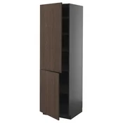 METOD Visoki element s policama/2 vrata, Crnosiva/Sinarp smeda, 60x60x200 cm
