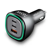 UOUCOO 165W avtomobilski polnilec USB-C PD 3.1 & QC 3.0