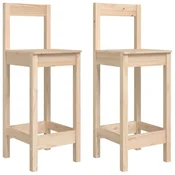 Vidaxl Barski stol 2 kosa 40x41,5x112 cm trdna borovina