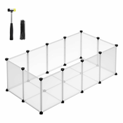 Kletka za male živali, plastične prozorne plošče, 125 x 63 x 42 cm, bela | SONGMICS