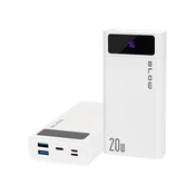Prenosni polnilnik Power Bank BLO 20000mAh, 20W PD+QC, bel