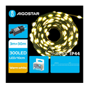 Aigostar - LED spoljni božicni niz lampica 300x LED / 8 funkcija, 33 m, IP44, topla bela