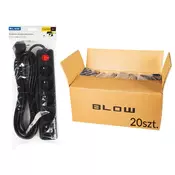 Blow 98-549# Podaljševalni kabel pr-570wsp 5 vtičnic z ozemljitvijo + stikalo 5 m črn 3x1,5 mm paket