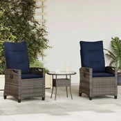 Vrtna stolica 2 pcs siva i modra 56 x 60 x 112 cm