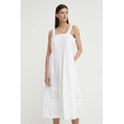 Pamucna haljina Levis boja: bijela, maxi, širi se prema dolje, A8649
