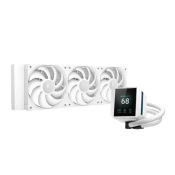 DeepCool CPU Water Cooler - MYSTIQUE 360 WH (maks. 21dB; maks. 123,09 m3/h; 3x12cm, LED zaslon, bel)