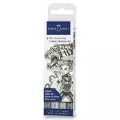 Faber-Castell Pisalo Pitt Artist Pen Comic - sivo, 4 kosi