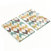 shumee Steklene dekorativne servirne deske za prigrizke, retro ozadje 2x40x52 cm