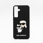 Originalen Ovitek Karl Lagerfeld za Samsung Galaxy S24+  Black 3D Rubber Karl and Choupette - Črna