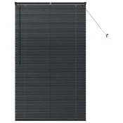 Vidaxl Okenska roleta z zavesami Drugo Črna 100 x 175 cm Aluminij