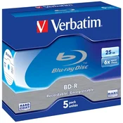 Verbatim VERBATIM BLU-RAY DISKI 25GB BD-R 6X SL ZA RAČUNALNIK 5KOM ZA SNEMANJE