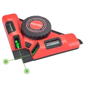 laserski libela (keramičarski laser, laserski kutnik) ZELENA, 2H (2 vodoravne linije), na baterije, s vakuumskom bazom