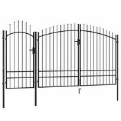 Vrtna vrata Woerden celik 1,95x4 m crna