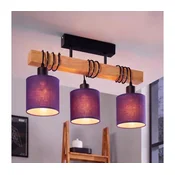 Brilagi - Pritrjen stropni lestenec NUBILA 3xE27/60W/230V borovica/vijolična