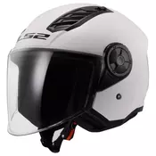 LS2 Jet čelada za skuter Airflow II Gloss (OF616), bela