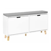 Omarica za čevlje Berwyn 2219 Svetel les, Siva, Bela, 98x52x25cm, MDF plošča