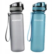 shumee 2x steklenička za vodo Aquaphor City 0,5 l, siva in modra