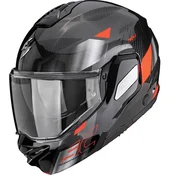 Scorpion EXO-TECH II Carbon Drift preklopna motociklisticka kaciga crno-srebrno-crvena
