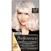 Barva za lase Loreal Preference - 10.21 Stockholm zelo svetlo biserno blond (2x60ml, 54ml)