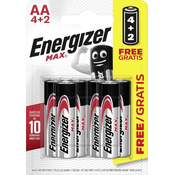 Energizer Max Alkaline AA Pencil Baterija, 6 kom