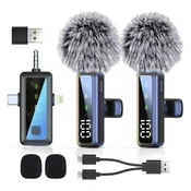 Bežicni Lavalier Mikrofon – Set 2 kom | Adapter Type-C, Lightning i Aux | TORIMA