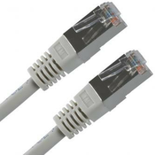 LAN kabel FTP patchcord, Cat.5e, RJ45 moški - RJ45 moški, 1 m, zaščiten, siv, varčen