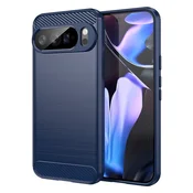 TPU gel ovitek Brushed Carbon za Google Pixel 10 Pro XL - moder