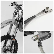 Zavorna cev Moto-master, jeklena pletena sprednja, plinski/plinski, Husqvarna, KTM SX/SXF 125/450 04- (glej opis izdelka) križna