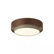 Sodobna stropna svetilka temno bronasta s taupe 50cm 3-luči - Drum Duo
