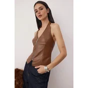 Trendyol Milla ženska bluza Tpraw26Bz00068, tamno braon