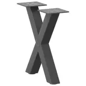 Noge za klub stolic u obliku slova X, 2 kom, antracit, 37 x (30-31) cm, celik