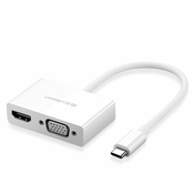 Ugreen MM123 adapter USB-C - HDMI/VGA, belo