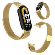 Pašček za Xiaomi Mi Band 8 9 10 kovinska zapestnica za uro močan zlat