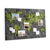tulup.si Plošča iz plute Zemljevid sveta 120x80 cm Barvito zatiči