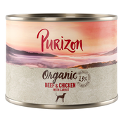 Ekonomično pakiranje Purizon Organic 24 x 200 g - Govedina i piletina s mrkvom