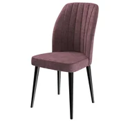Hanah Home set trpezarijskih stolica Etra 4 kom, puder roze tkanina Jerry, crne drvene noge
